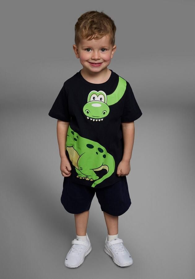 KIDSWORLD T-shirt Met grote print: GREEN DINO Korte mouwen basic pasvorm bedrukt ronde hals - Foto 5