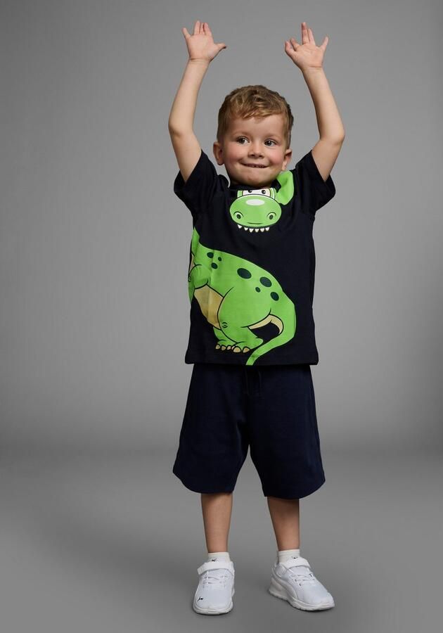KIDSWORLD T-shirt Met grote print: GREEN DINO Korte mouwen basic pasvorm bedrukt ronde hals - Foto 6