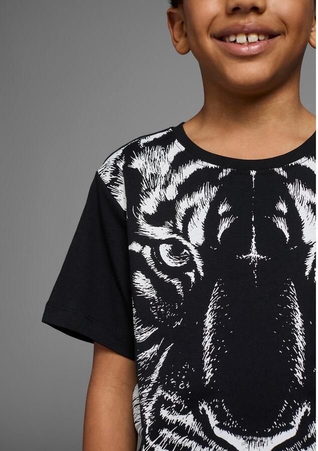 KIDSWORLD T-shirt Met grote print: WHITE TIGER Korte mouwen basic pasvorm bedrukt ronde hals - Foto 3