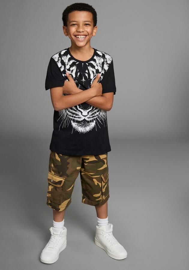 KIDSWORLD T-shirt Met grote print: WHITE TIGER Korte mouwen basic pasvorm bedrukt ronde hals - Foto 6