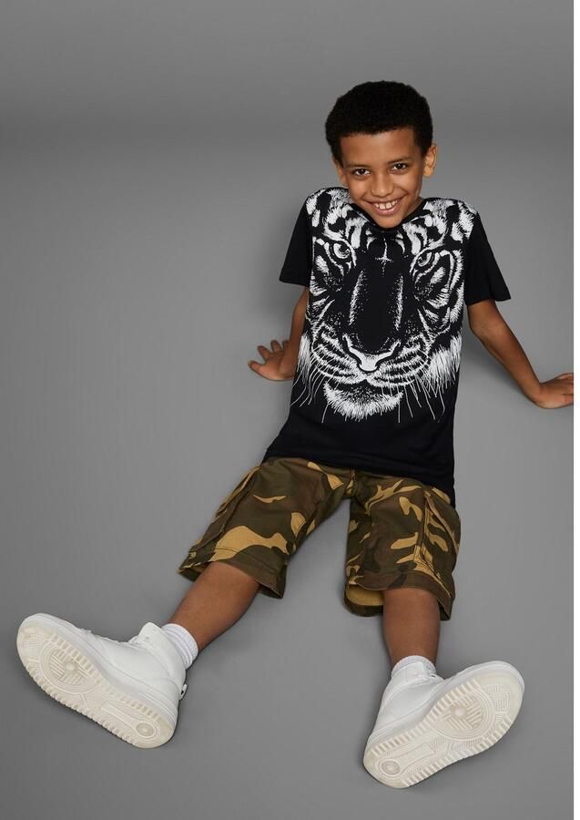 KIDSWORLD T-shirt Met grote print: WHITE TIGER Korte mouwen basic pasvorm bedrukt ronde hals - Foto 2