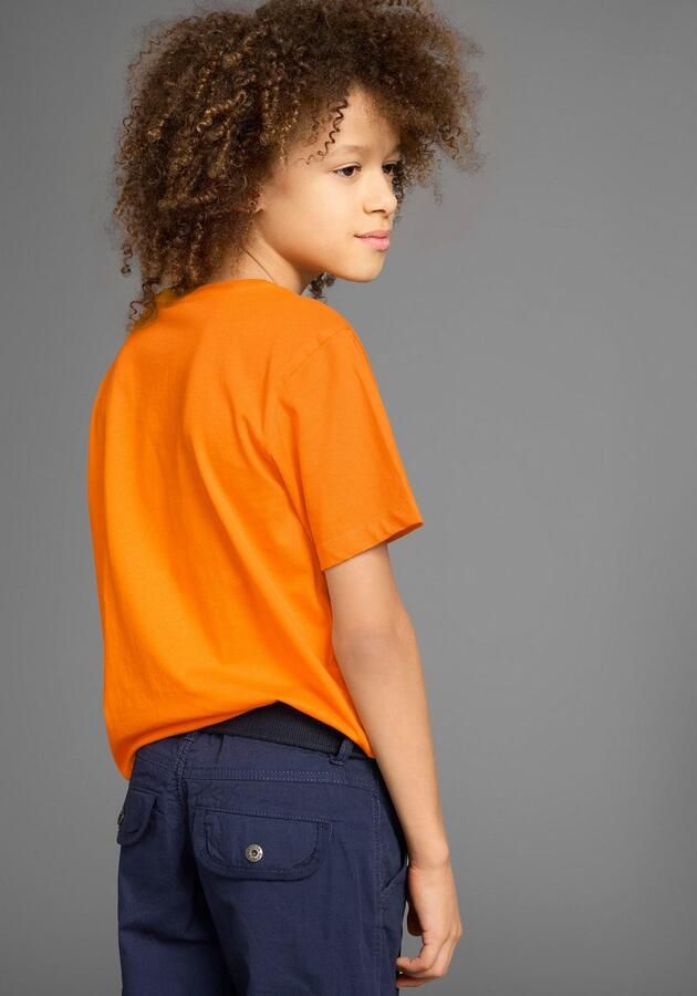 KIDSWORLD T-shirt Met spreuk: CHILL MAL Korte mouwen basic stijl met coole teksten ronde hals - Foto 4