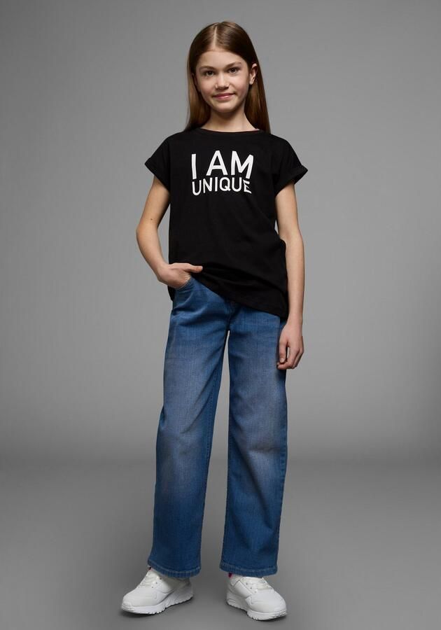 KIDSWORLD T-shirt Met spreuk: I AM UNIQUE korte mouwen wijd gesneden bedrukt ronde hals - Foto 6