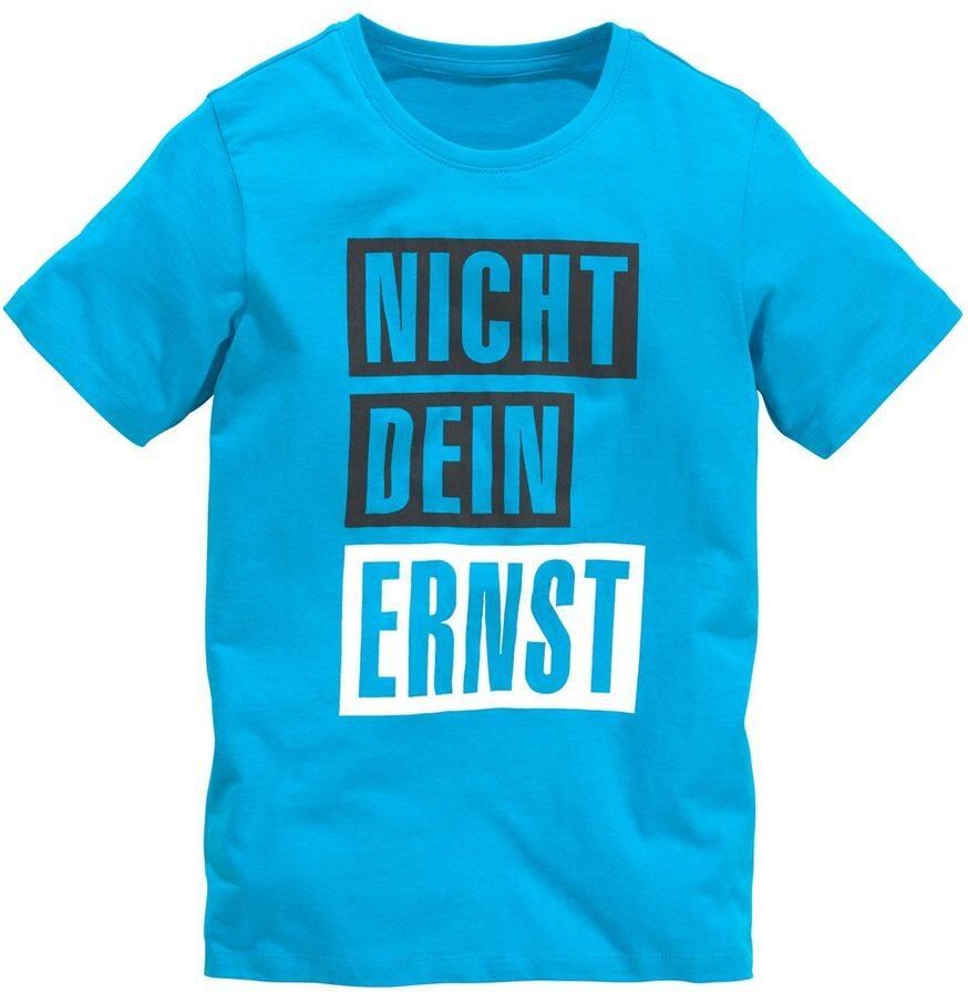 KIDSWORLD T-shirt Met spreuk: NICHT DEIN ERNST Korte mouwen basic pasvorm met trendy opdruk