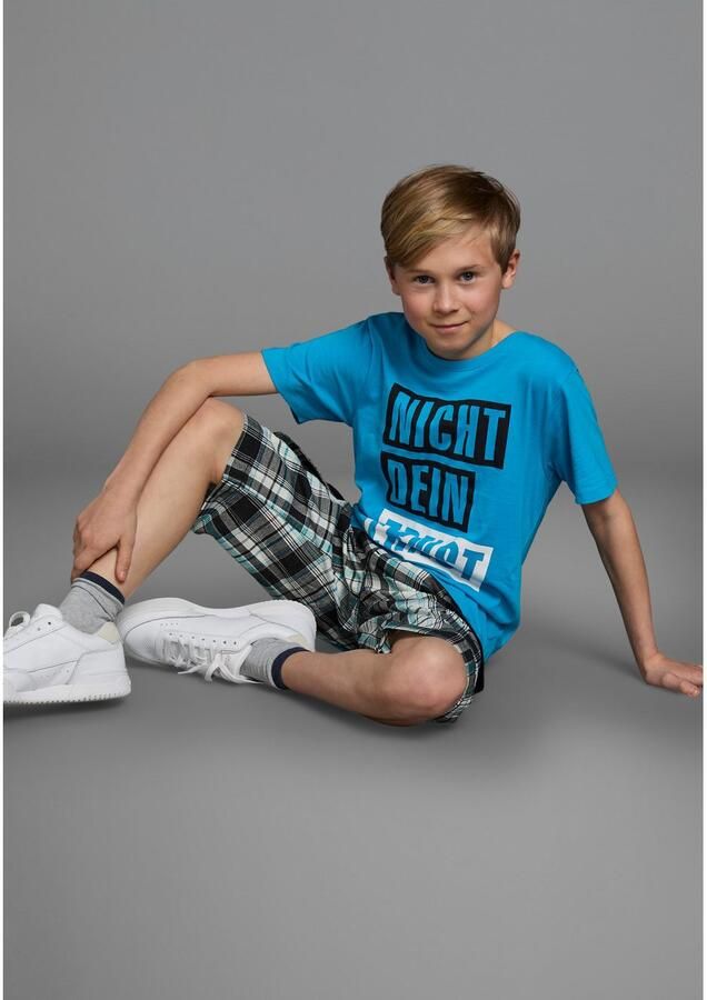 KIDSWORLD T-shirt Met spreuk: NICHT DEIN ERNST Korte mouwen basic pasvorm met trendy opdruk - Foto 3