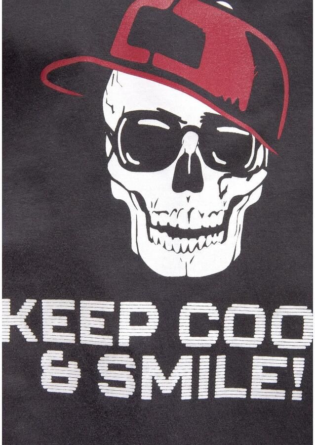 KIDSWORLD T-shirt Met spreuk-print: KEEP COOL... korte mouwen basic gesneden ronde hals van katoen