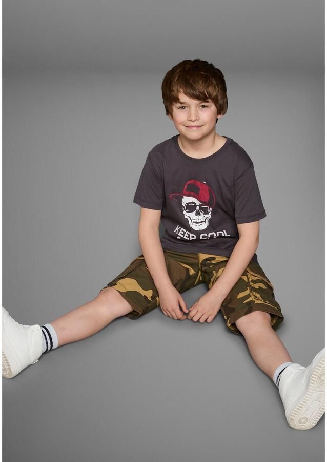 KIDSWORLD T-shirt Met spreuk-print: KEEP COOL... korte mouwen basic gesneden ronde hals van katoen - Foto 2