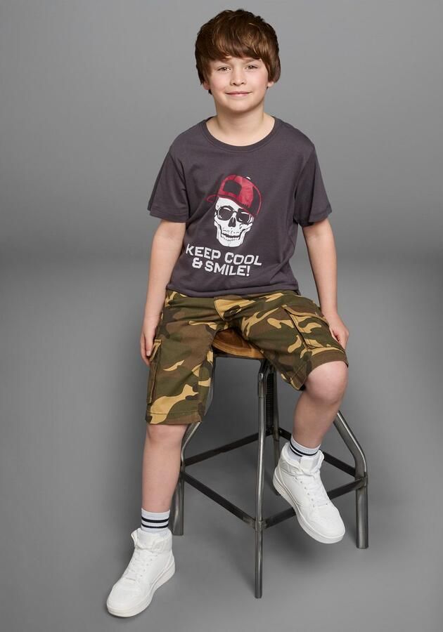 KIDSWORLD T-shirt Met spreuk-print: KEEP COOL... korte mouwen basic gesneden ronde hals van katoen - Foto 6