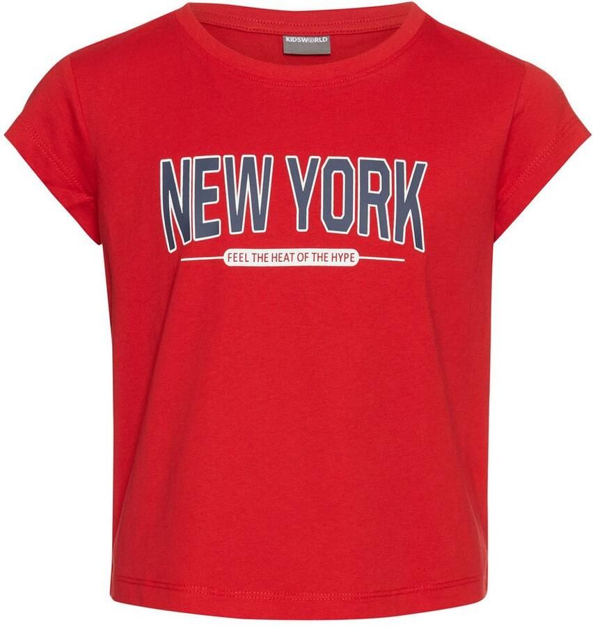 KIDSWORLD T-shirt New York Print Korte mouwen rechte pasvorm met stijlvolle print