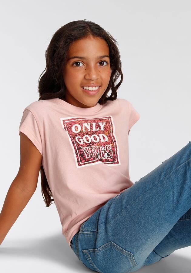 KIDSWORLD T-shirt ONLY GOOD VIBES Print Korte mouwen rechte pasvorm met vrolijke uitspraken en tekst - Foto 6