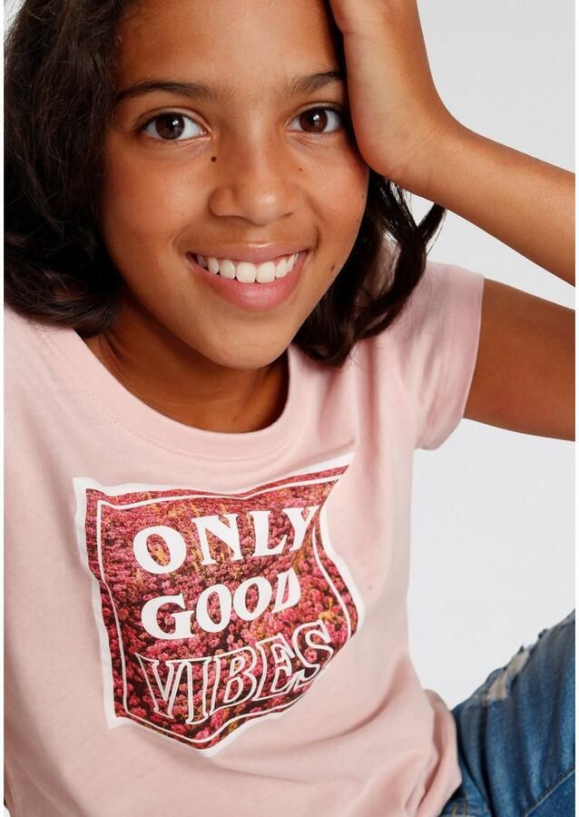 KIDSWORLD T-shirt ONLY GOOD VIBES Print Korte mouwen rechte pasvorm met vrolijke uitspraken en tekst - Foto 2