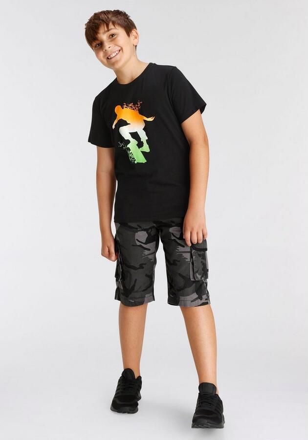 KIDSWORLD T-shirt Skating Print Korte mouwen basic pasvorm bedrukt ronde hals - Foto 6