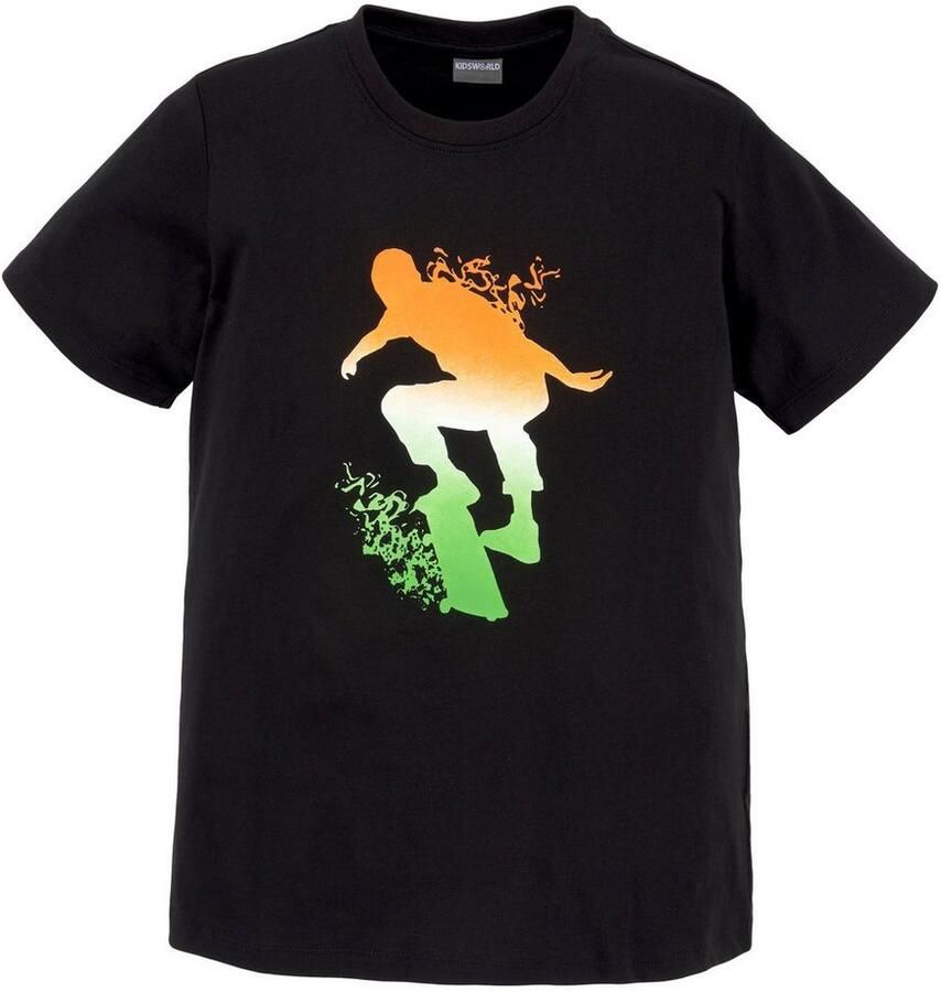 KIDSWORLD T-shirt Skating Print Korte mouwen basic pasvorm bedrukt ronde hals