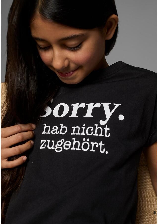 KIDSWORLD T-shirt Sorry. hab nicht zugehört. Korte mouwen bedrukt ronde hals van katoen