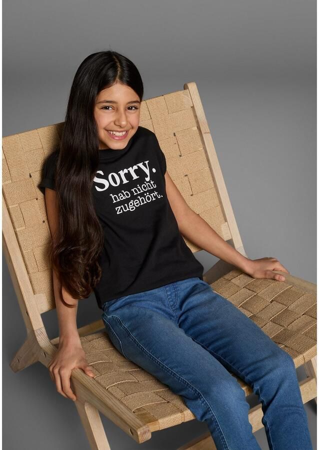 KIDSWORLD T-shirt Sorry. hab nicht zugehört. Korte mouwen bedrukt ronde hals van katoen - Foto 2