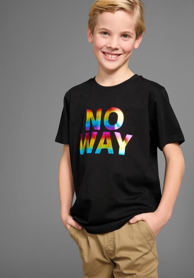KIDSWORLD T-shirt Spreukshirt: NO WAY met coole folieprint - Foto 6