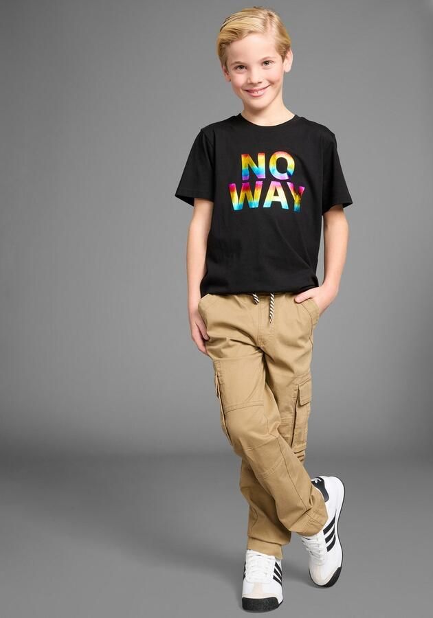KIDSWORLD T-shirt Spreukshirt: NO WAY met coole folieprint - Foto 5