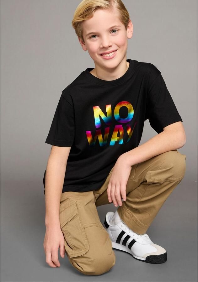 KIDSWORLD T-shirt Spreukshirt: NO WAY met coole folieprint - Foto 3