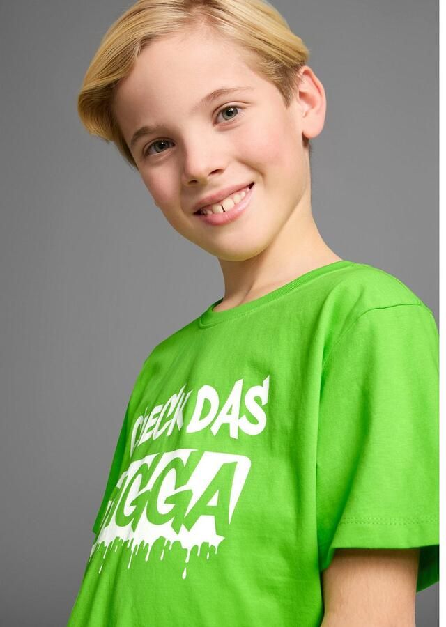 KIDSWORLD T-shirt Sprücheshirt: CHECK DAS DIGGA Korte mouwen basic pasvorm bedrukt ronde hals - Foto 2