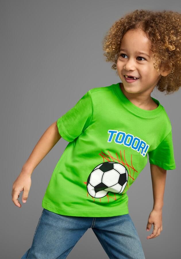 KIDSWORLD T-shirt Voetbal-print: TOOOR Korte mouwen basic pasvorm met state ts slogans - Foto 6