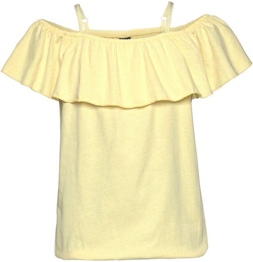 KIDSWORLD T-shirt Volant-Shirt Korte mouwen wijde pasvorm carmenhals van jersey stof