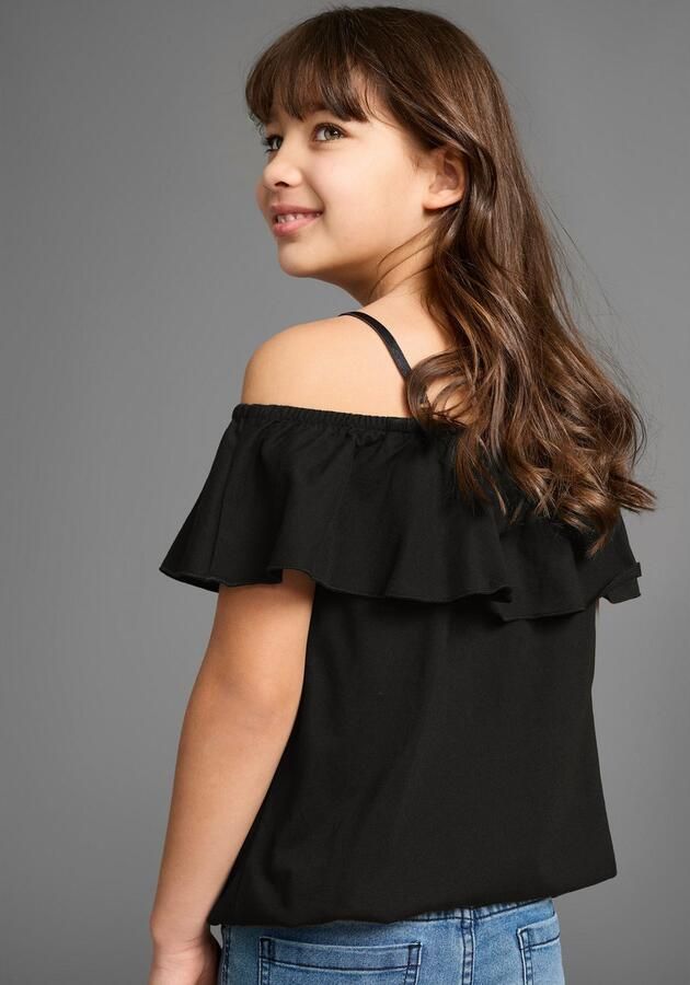 KIDSWORLD T-shirt Volant-Shirt Korte mouwen wijde pasvorm car hals van jersey stof - Foto 3