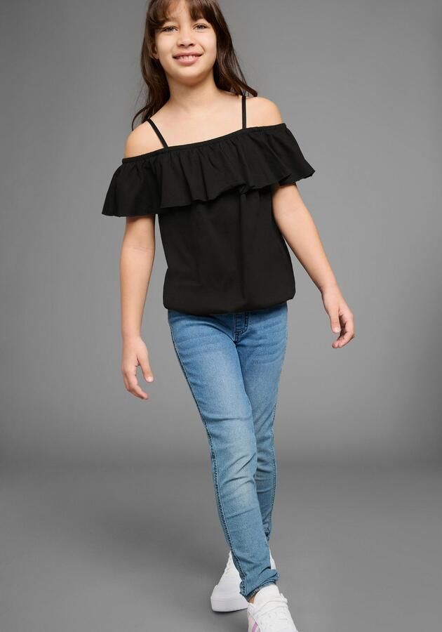 KIDSWORLD T-shirt Volant-Shirt Korte mouwen wijde pasvorm car hals van jersey stof - Foto 4