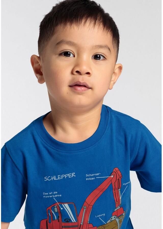 KIDSWORLD T-shirt Voor kleine jongens Korte mouwen basic pasvorm bedrukt met statements slogans - Foto 3