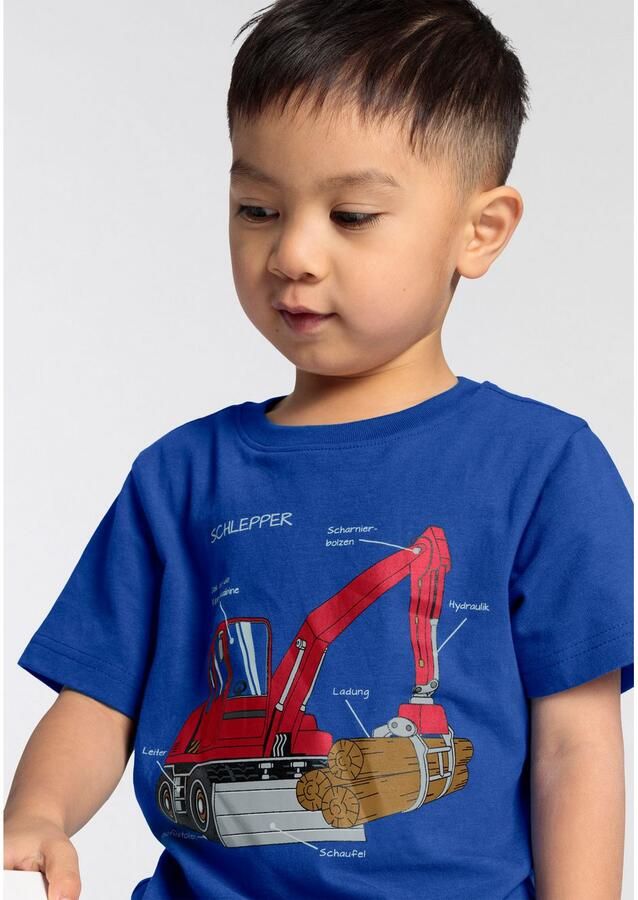 KIDSWORLD T-shirt Voor kleine jongens Korte mouwen basic pasvorm bedrukt met statements slogans - Foto 4