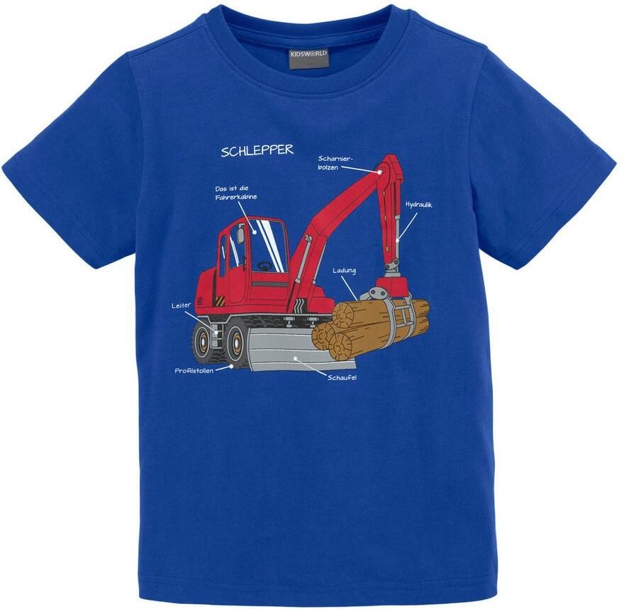 KIDSWORLD T-shirt Voor kleine jongens Korte mouwen basic pasvorm bedrukt met statements slogans