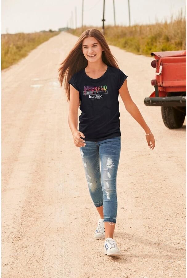 KIDSWORLD T-shirt WEEKEND loading...please wait Korte mouwen wijde pasvorm bedrukt uiterlijk ronde hals - Foto 7