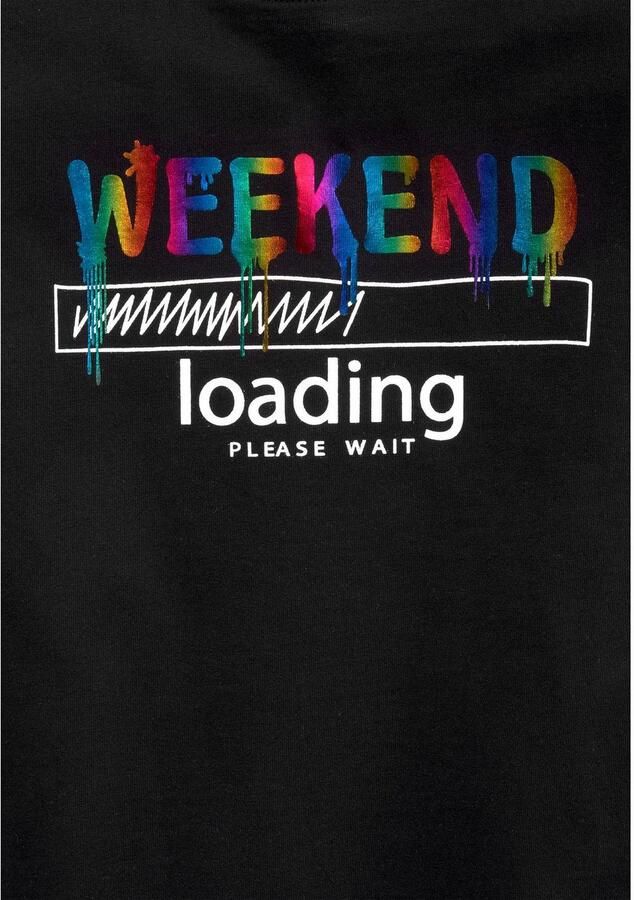 KIDSWORLD T-shirt WEEKEND loading...please wait Korte mouwen wijde pasvorm bedrukt uiterlijk ronde hals - Foto 2