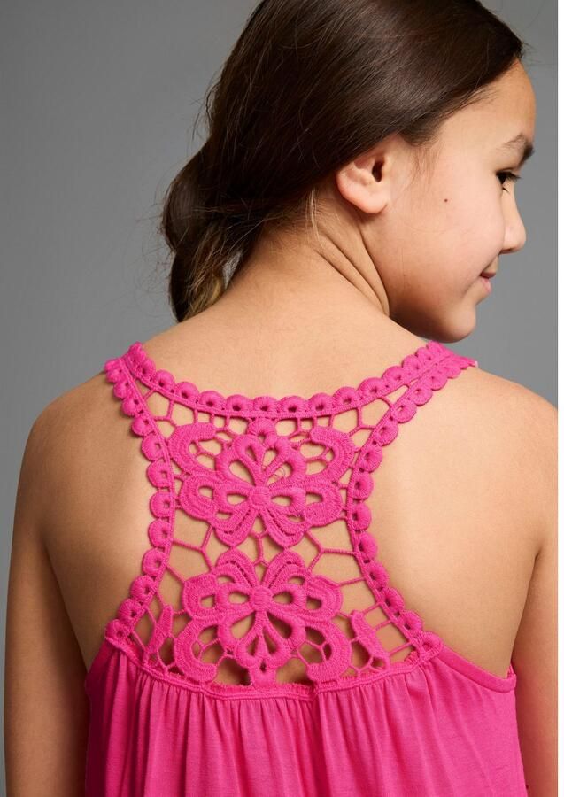 KIDSWORLD Tanktop Viskose Top met kanten inzet achter