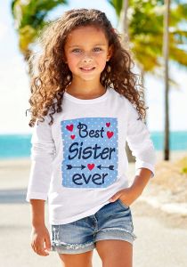 KIDSWORLD Shirt met lange mouwen Best Sister ever Print