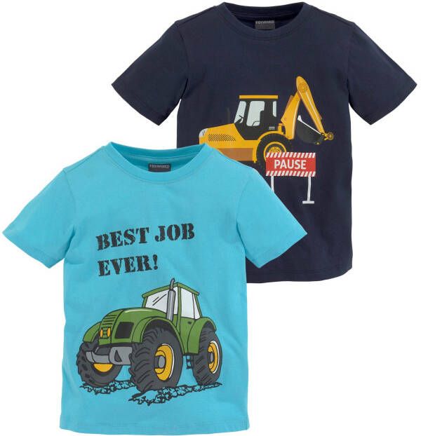 KIDSWORLD T-shirt BEST JOB EVER! (Set van 2)