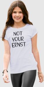 KIDSWORLD T-shirt NOT YOUR ERNST vlot model met kleine mouwomslag