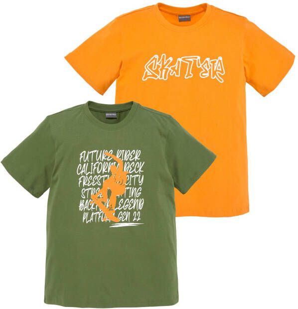 KIDSWORLD T-shirt SKATER met verschillende prints (2-delig Set van 2)