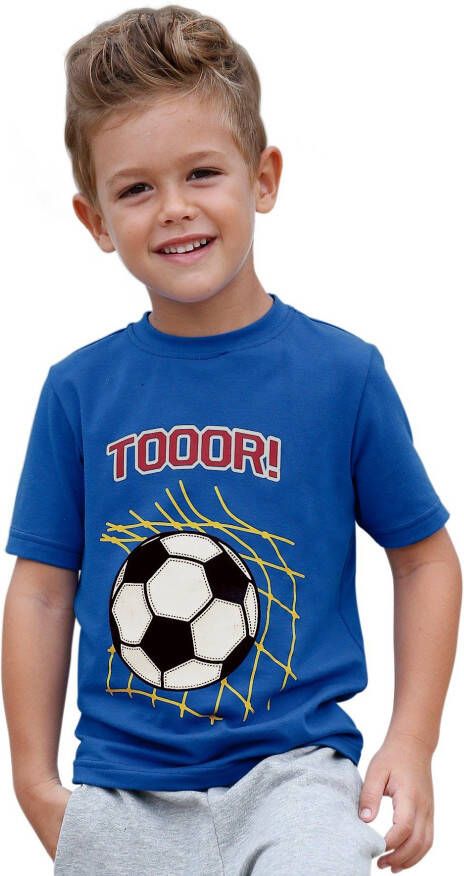 KIDSWORLD T-shirt Voetbal-print: TOOOR Korte mouwen basic pasvorm met state ts slogans