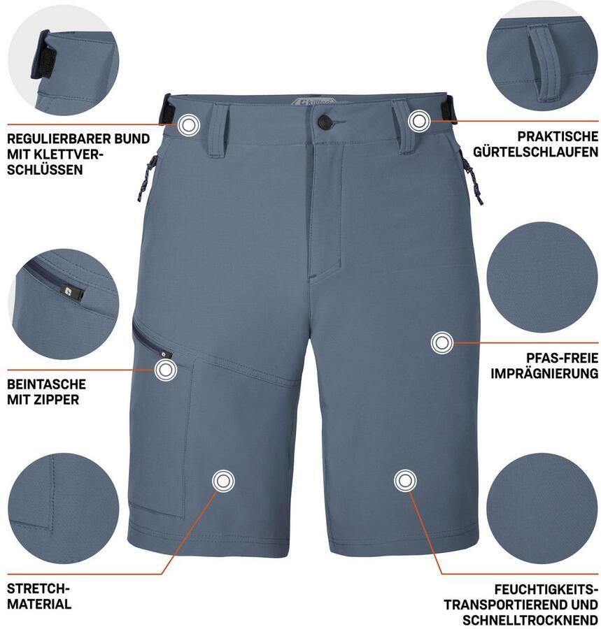 Killtec Bermuda KOS 15 MN BRMDS Waterafstotend sneldrogend stretch PFAS-vrij geïmpregneerd