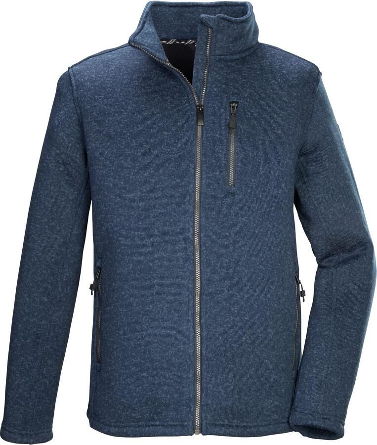 Killtec Fleecejack KOW 73 MN FLC JCKT Gebreide fleecejack met opstaande kraag zakken met ritssluiting kinbescherming