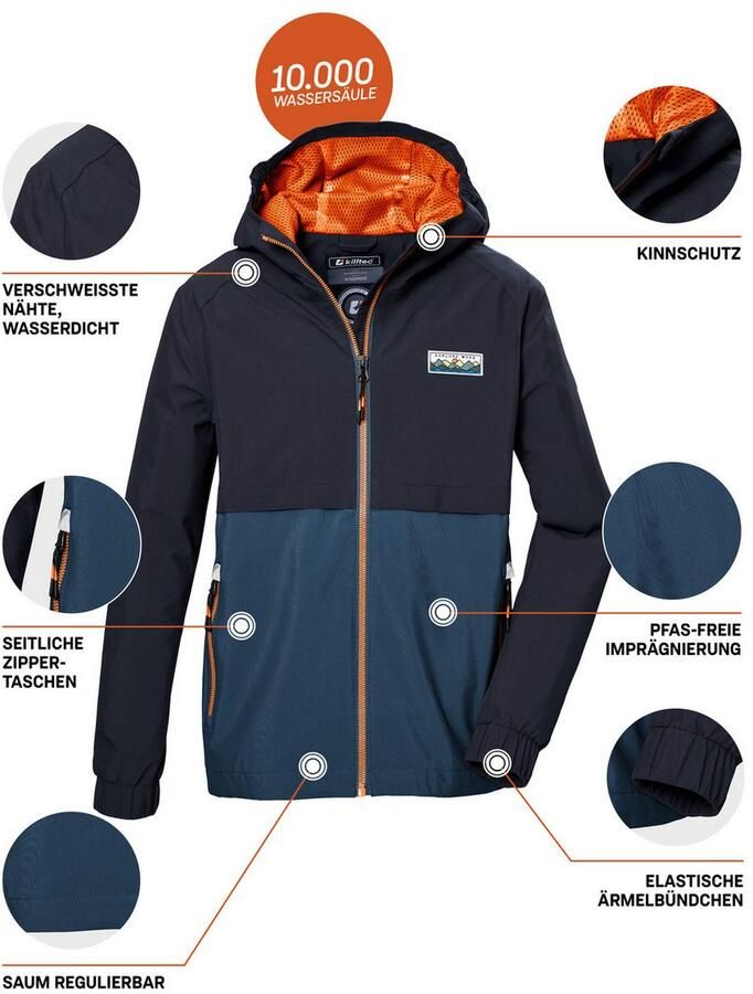 Killtec Functioneel jack KOS 141 BYS JCKT Waterdichte kinderjas Colourblock reflecterend - Foto 2