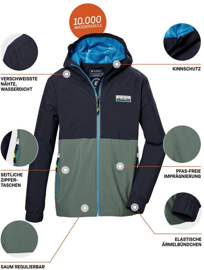 Killtec Functioneel jack KOS 141 BYS JCKT Waterdichte kinderjas Colourblock reflecterend - Foto 2
