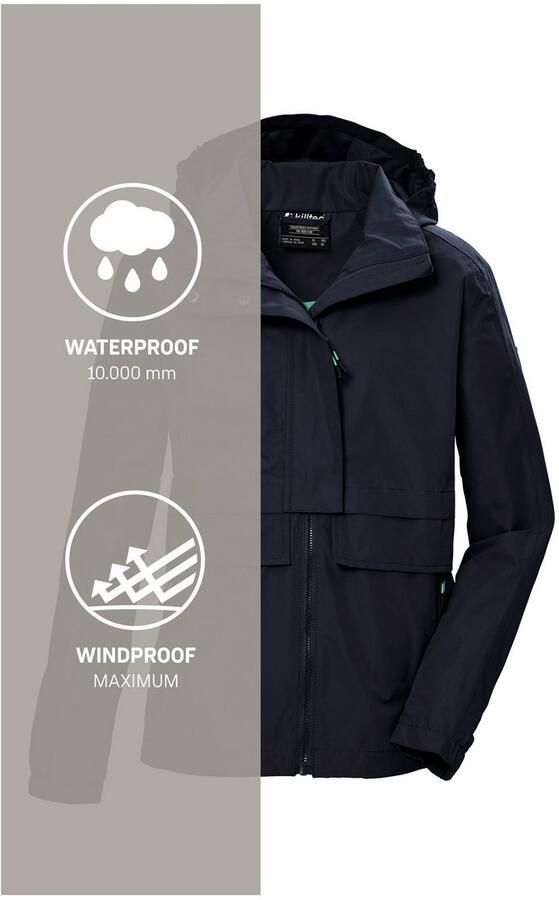 Killtec Functioneel jack KOS 149 GRLS JCKT verstelbare capuchon wind- en waterdicht pfas-vrij geïmpregneerd - Foto 5