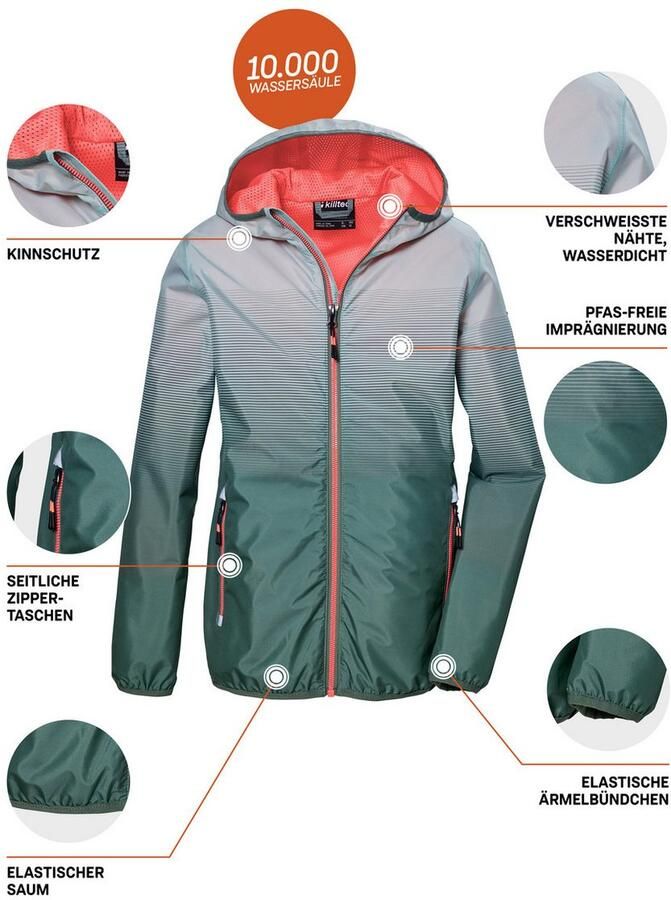 Killtec Functioneel jack KOS 151 GRLS JCKT Water- en winddichte meisjesjas met reflecterende elementen - Foto 3