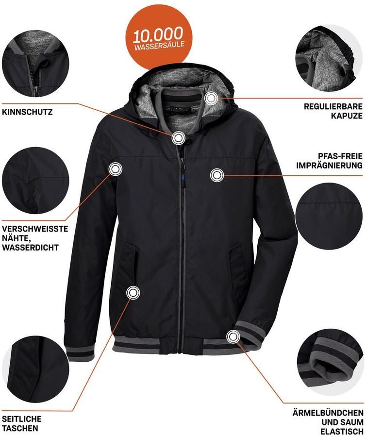 Killtec Functioneel jack KOS 153 BYS JCKT Modieuze waterdichte blouson met reflecterende ele ten