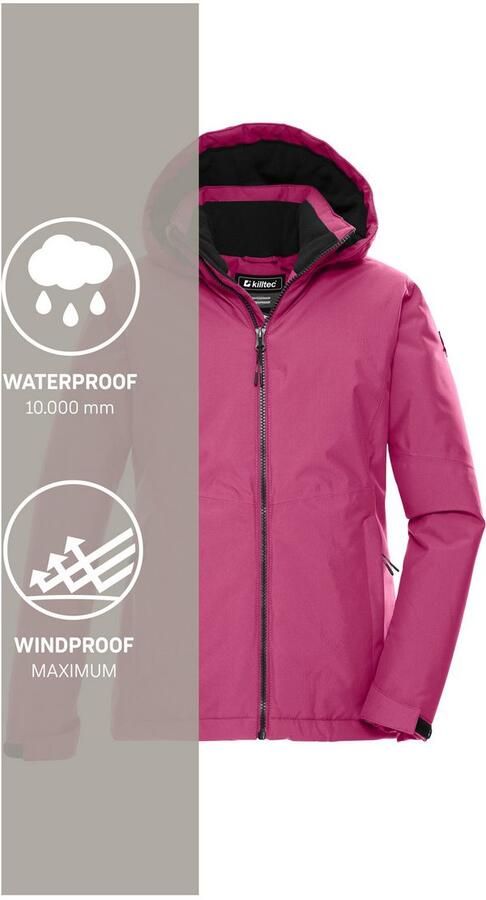 Killtec Functioneel jack KOW 217 GRLS JCKT Wind- en waterdichte kinderjas met fleece en verstelbare capuchon - Foto 5