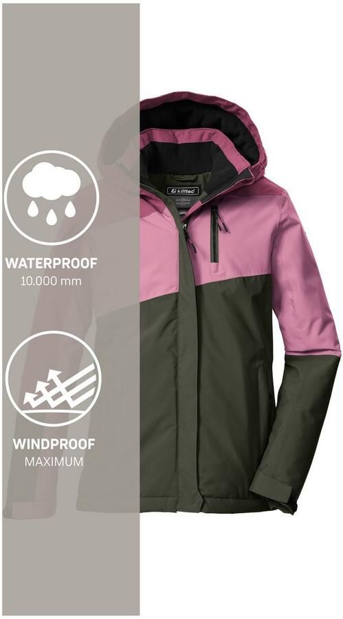 Killtec Functioneel jack KOW 218 GRLS JCKT Winddichte waterdichte kinderjas met verstelbare capuchon - Foto 5