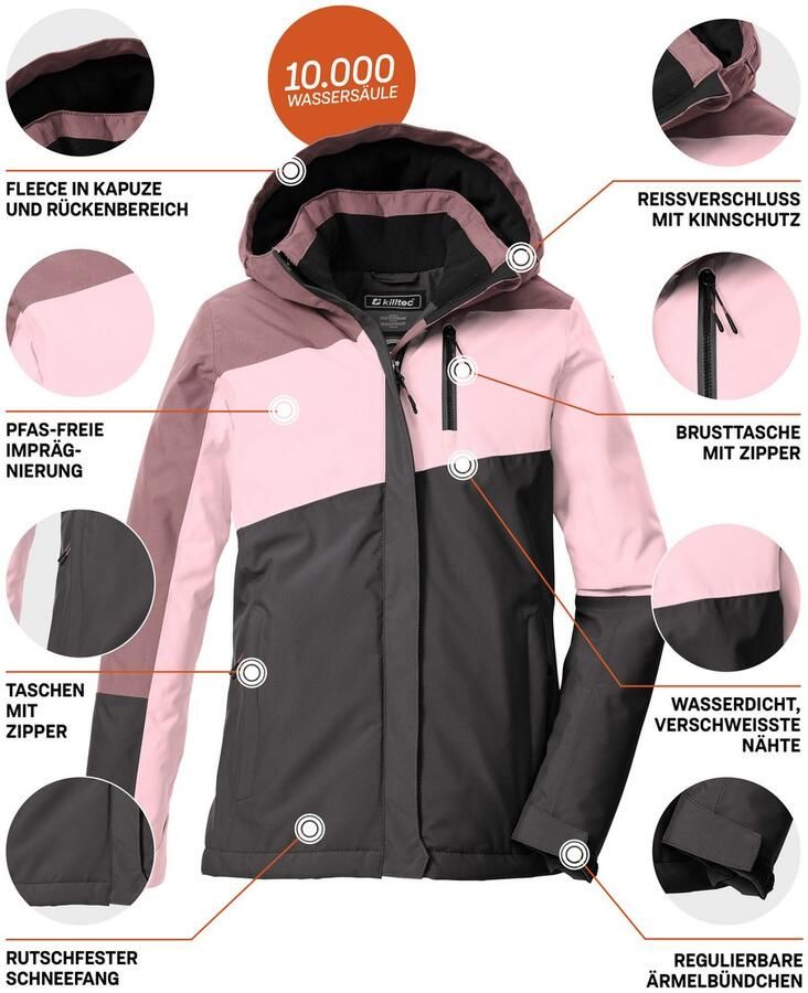 Killtec Functioneel jack KOW 218 GRLS JCKT Winddichte waterdichte kinderjas met verstelbare capuchon - Foto 2