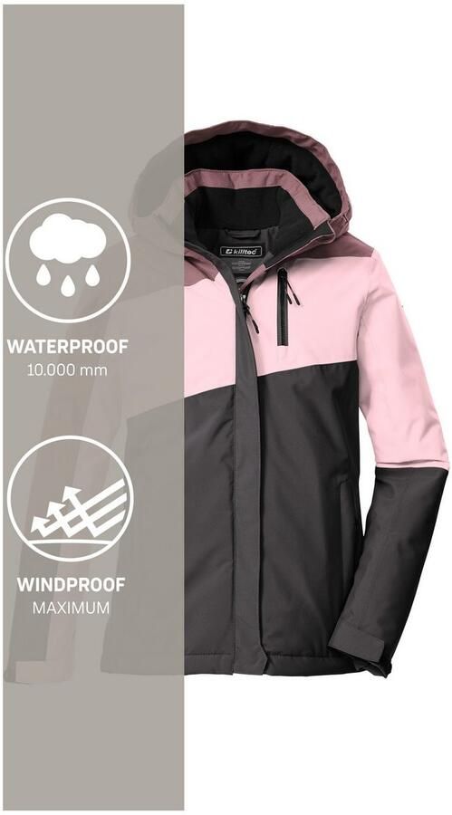 Killtec Functioneel jack KOW 218 GRLS JCKT Winddichte waterdichte kinderjas met verstelbare capuchon - Foto 5