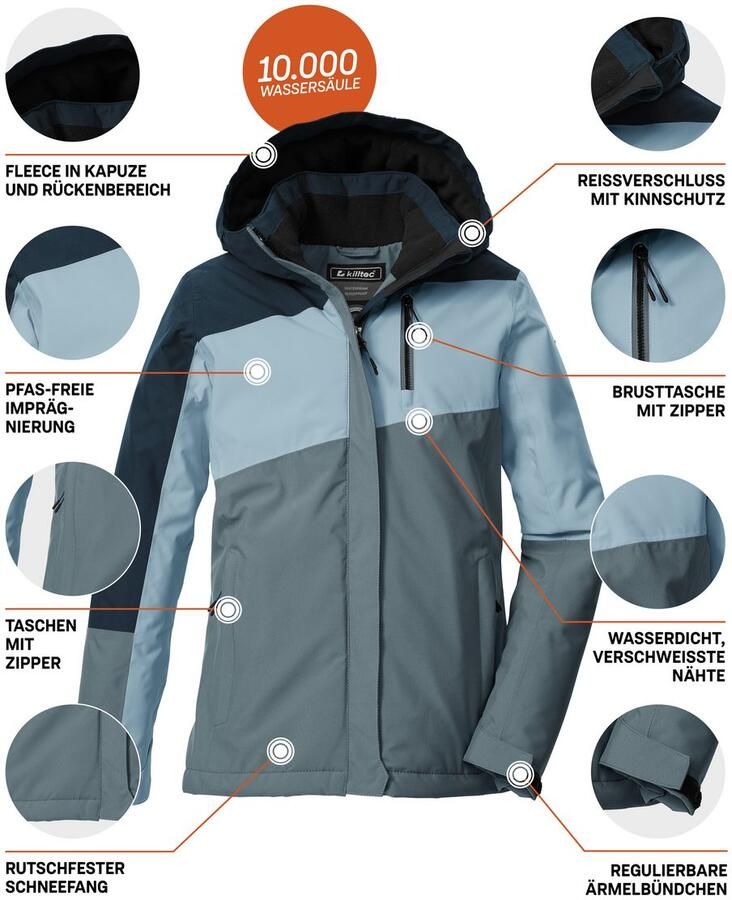 Killtec Functioneel jack KOW 218 GRLS JCKT Winddichte waterdichte kinderjas met verstelbare capuchon - Foto 2